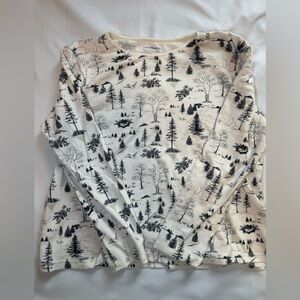 Croft & Barrow Black and White Tree Print Tee
